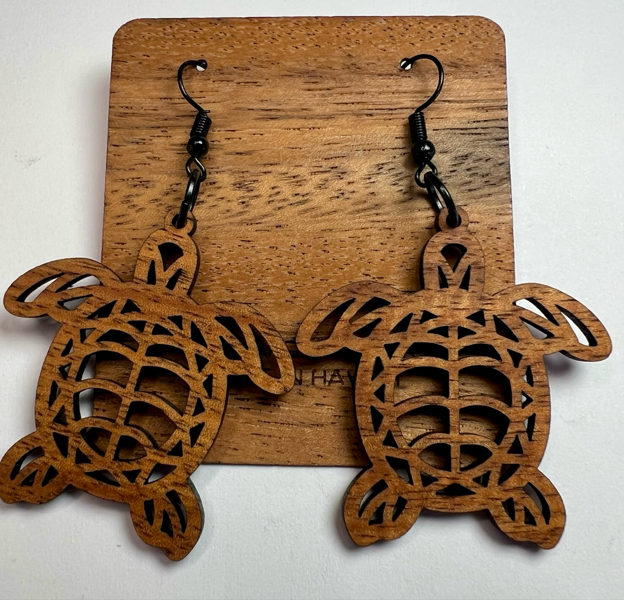 Honu Koa Dangle Earrings