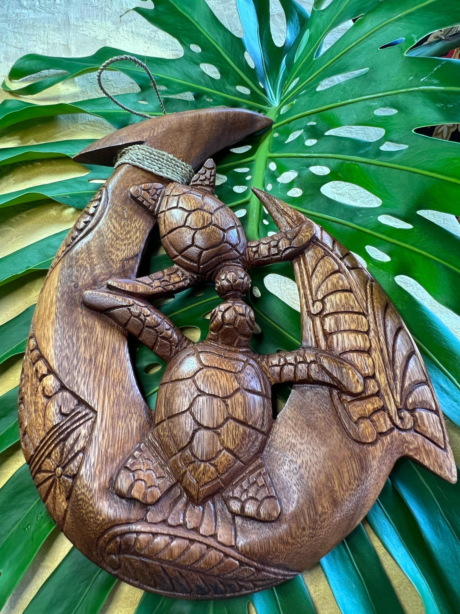 Hawaiian Wood Fish Hook Wall Hangings 16”H (3 designs)