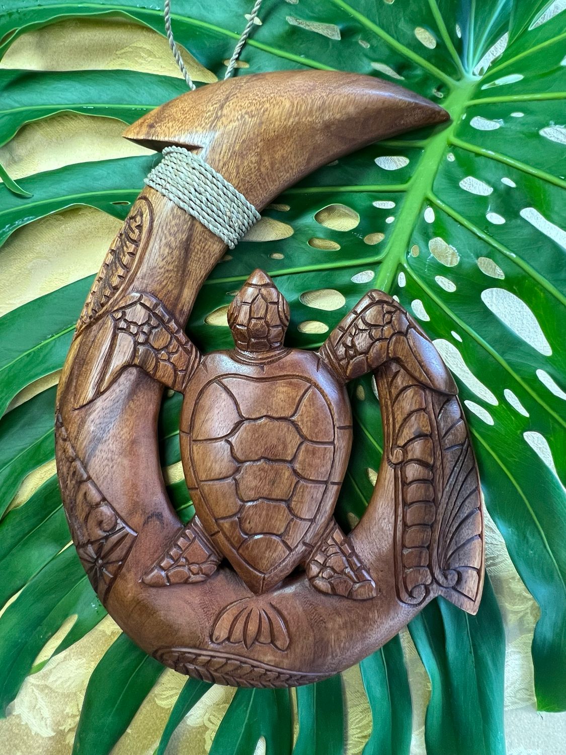 Hawaiian Wood Fish Hook Wall Hangings 16”H (2 designs)