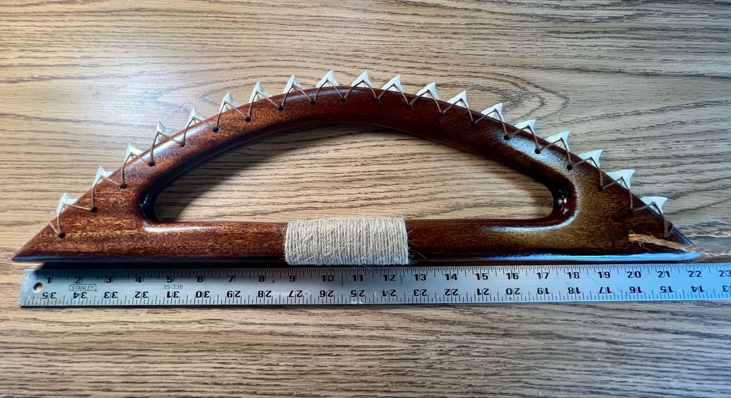 Hawaiian War Club "Lei O Mano" with Real Shark Teeth 21"