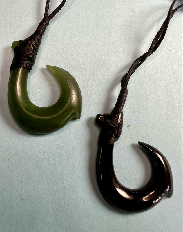 Jade Fish Hook Necklace (2 Colors)