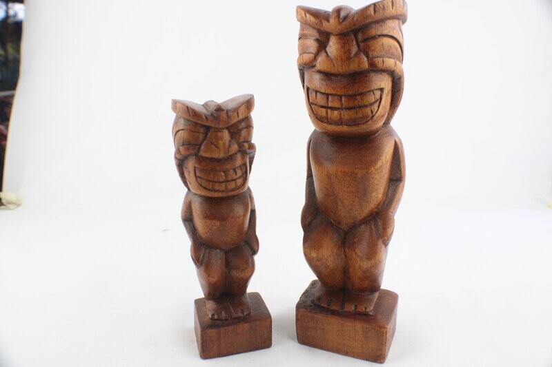 Hand Carved Hawaiian Menehune Statue (2 Sizes)