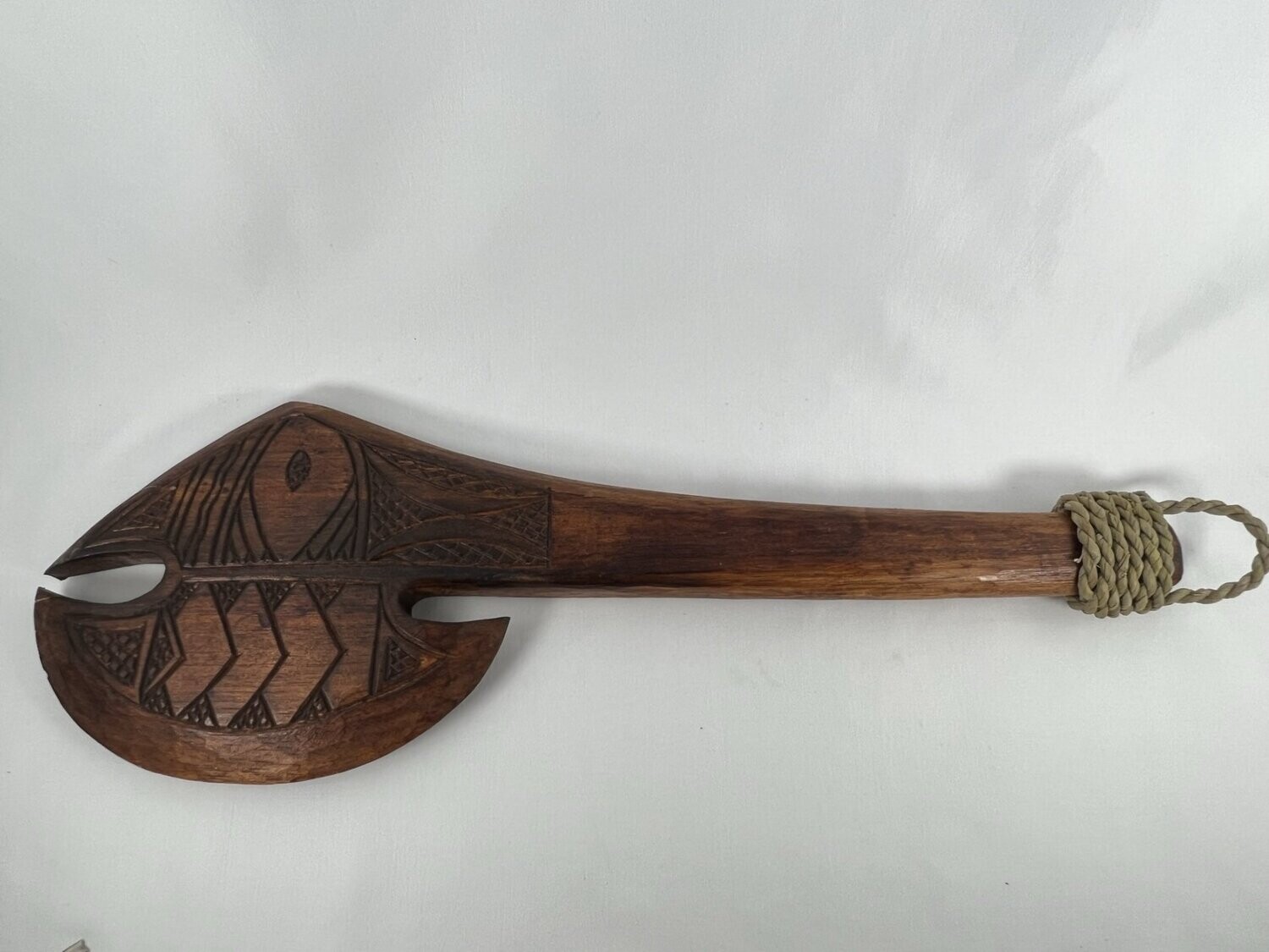Hawaiian-Polynesian Hand Carved Wood War Club 20