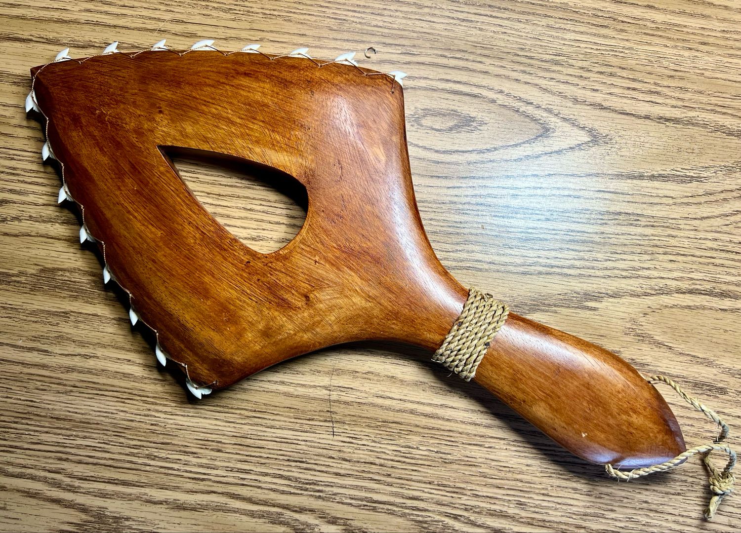 Hawaiian Polynesian Handmade War Club with Shark Teeth 19"