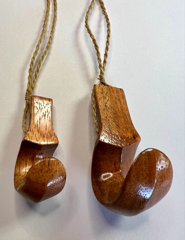 Koa Wood Lei Niho Palaoa - Royal Pendant (2 sizes)