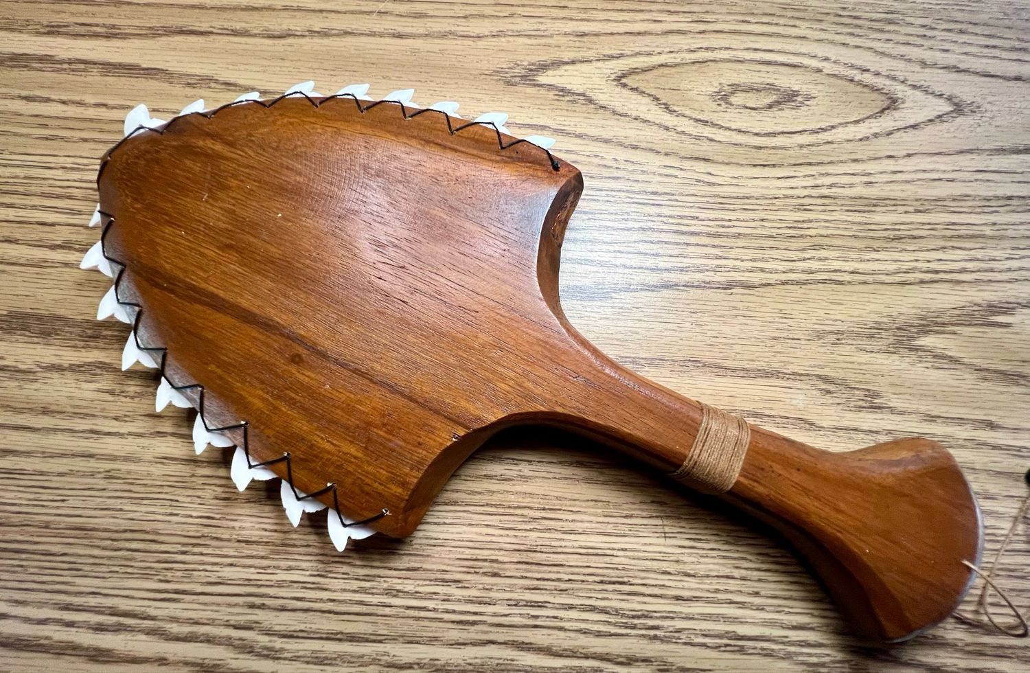 Hawaiian Polynesian Handmade War Club with Shark Teeth 16"