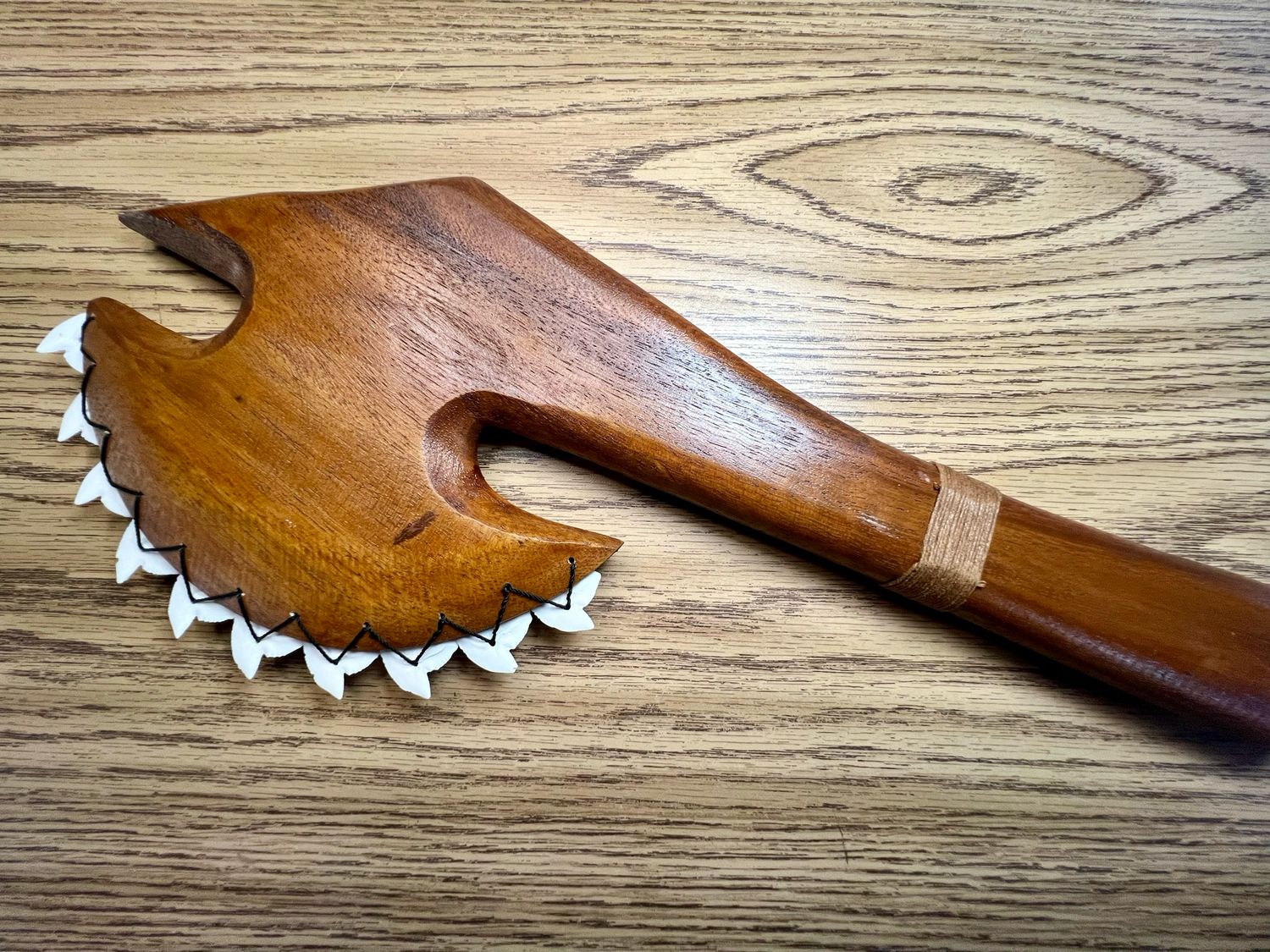 Hawaiian Polynesian Handmade War Club with Shark Teeth 16"