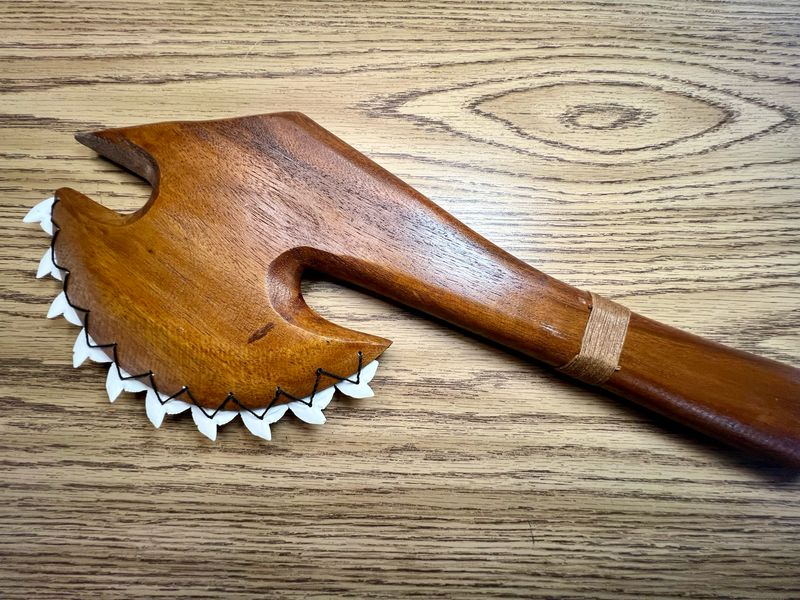 Hawaiian Polynesian Handmade War Club with Shark Teeth 16"