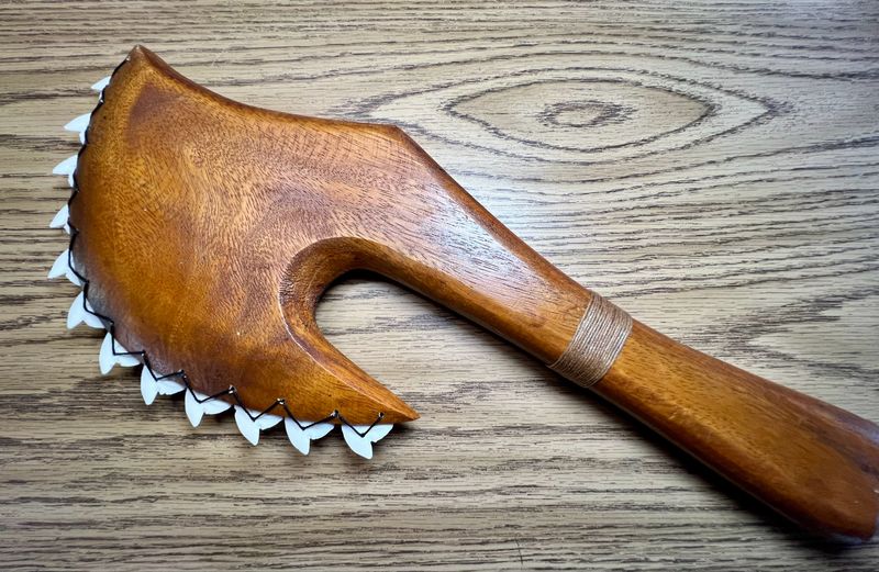 Hawaiian Polynesian Handmade War Club with Shark Teeth 16"