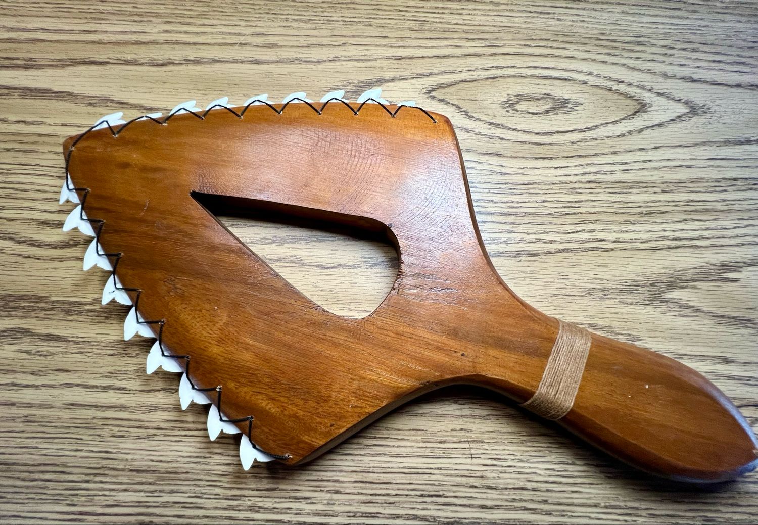 Hawaiian Polynesian Handmade War Club with Shark Teeth 16"