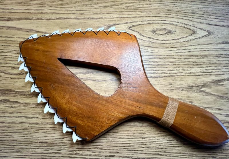Hawaiian Polynesian Handmade War Club with Shark Teeth 16"