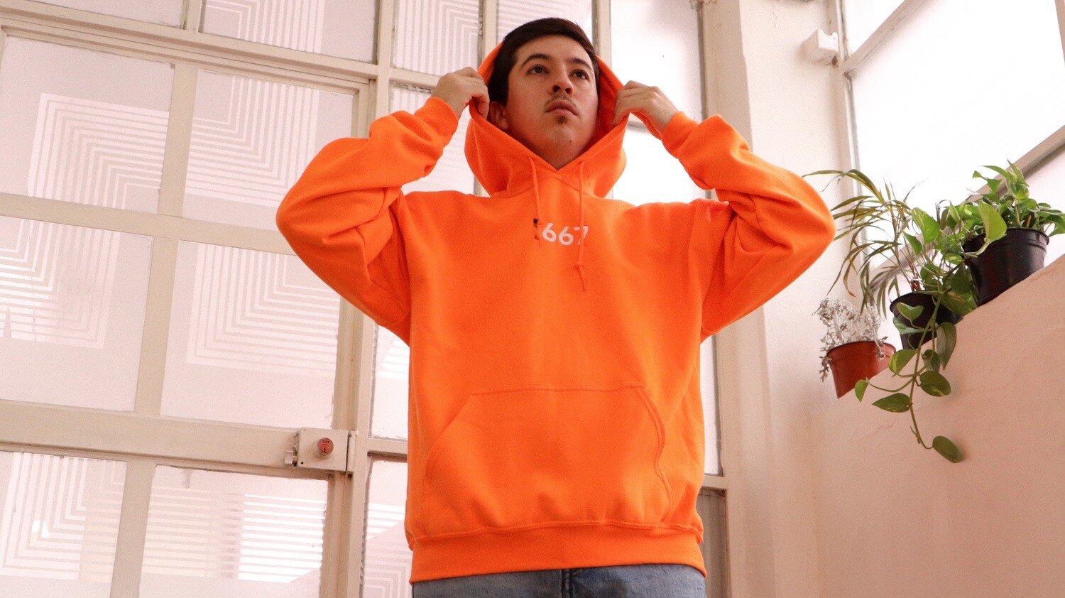 Hoodie Naranja &#39;667&#39; Talla M