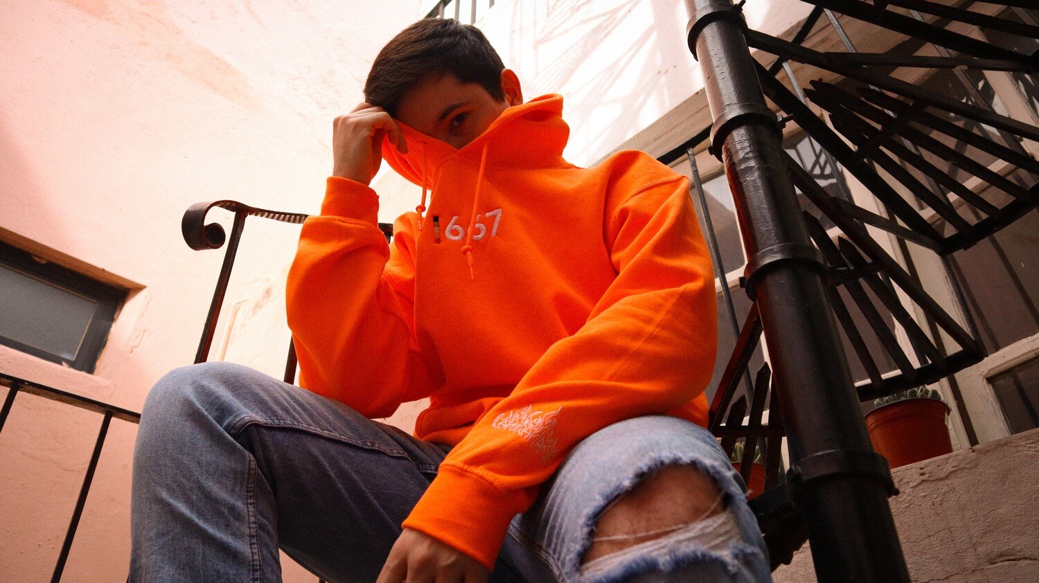 Hoodie Naranja &#39;667&#39; Talla M