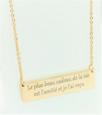 Pendentif personnalisé rectangulaire mode dernier cri de 40 mm x 10 mm