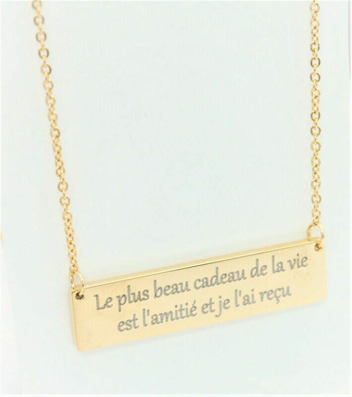 Trendy personalized pendant, rectangular 40mm x 10mm