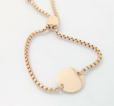 Beautiful trendy personalized bracelet, 15 mm round center, adjustable size, available in three colours