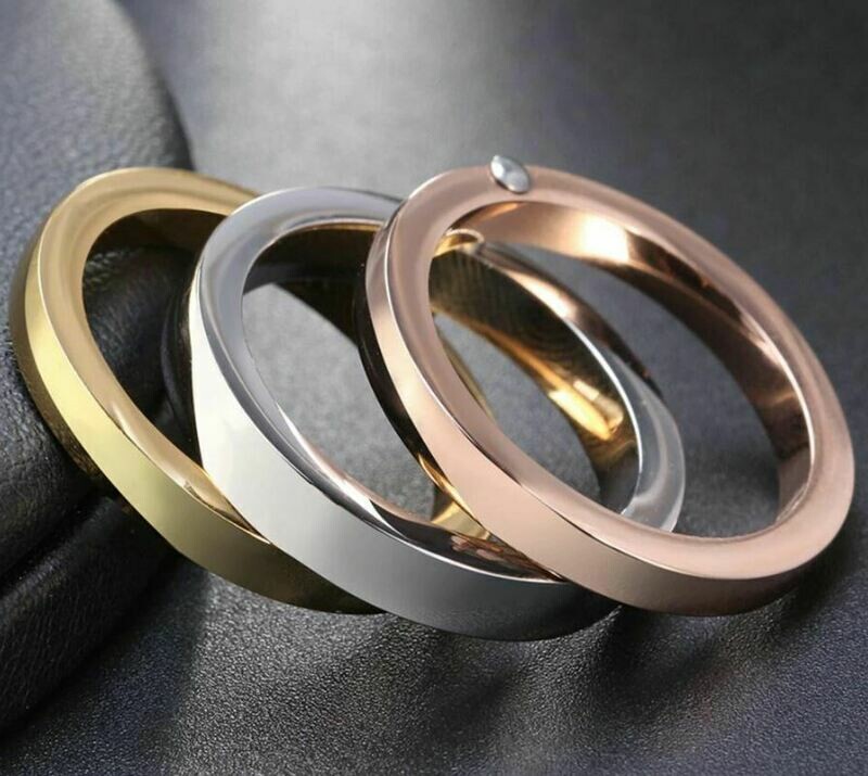 Fabuleuse bague articulée trois anneaux trois couleurs avec personnalisation