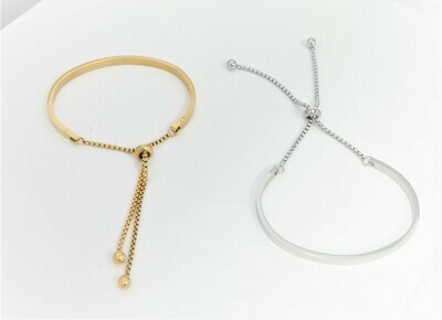 Trendy personalized bracelet covers 2/3 of the wrist available in gold and silver finish