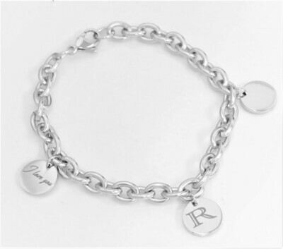 Trendy personalized  link charm bracelet