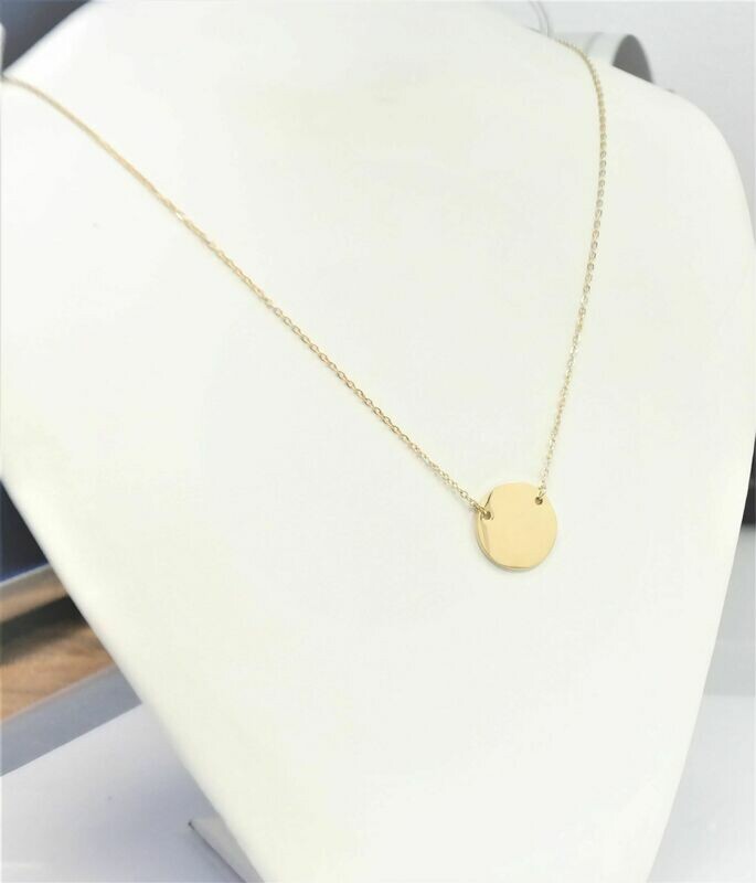 Beautiful 15mm round stainless steel personalized pendant necklace