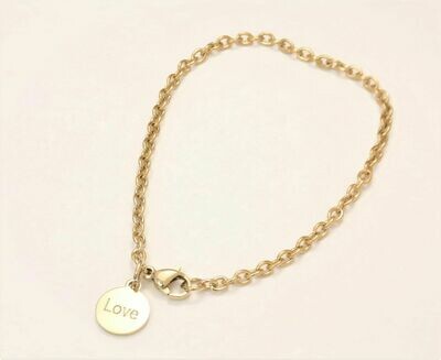 Personalized stainless steel trendy link 3mm bracelet