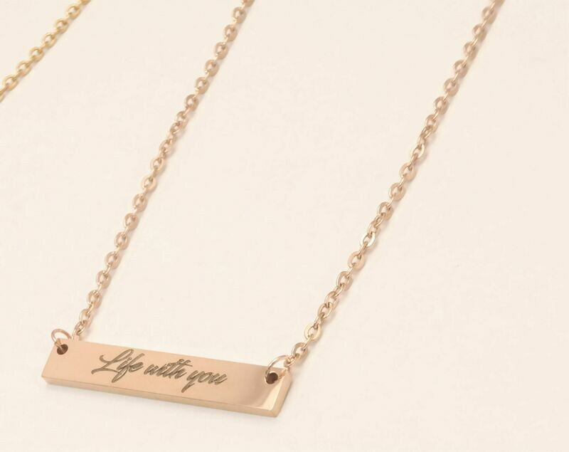 Personalized stainless steel woman necklace rectangular pendant