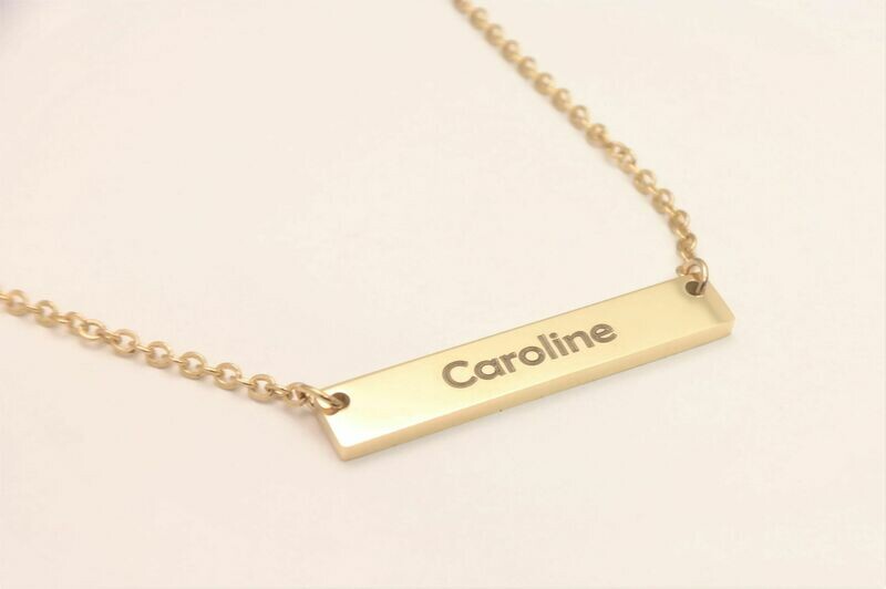 Personalized stainless steel woman necklace rectangular pendant