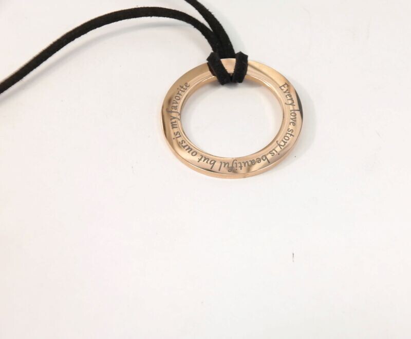 Trendy modern personalized donut pendant with chain avaialble in three beautiful colours
