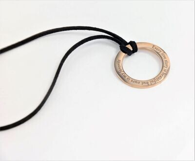 Trendy modern personalized donut pendant with chain avaialble in three beautiful colours