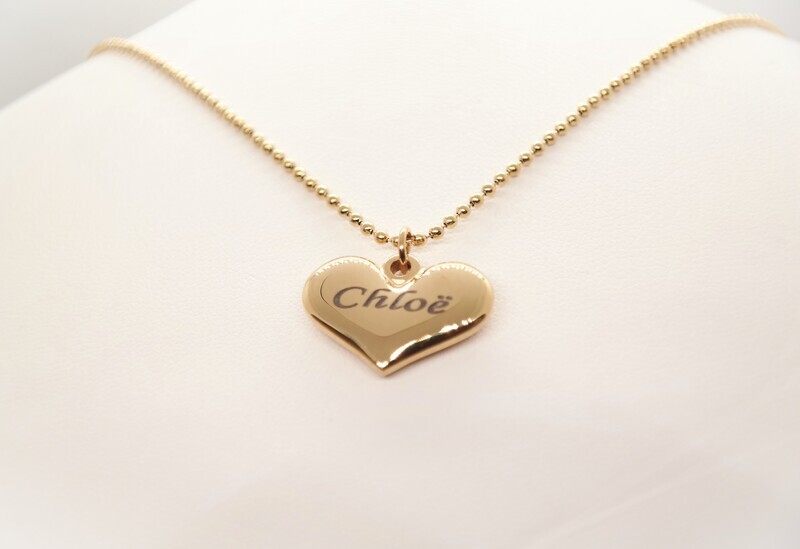 Personalized engraved 19mm x 13mm heart necklace