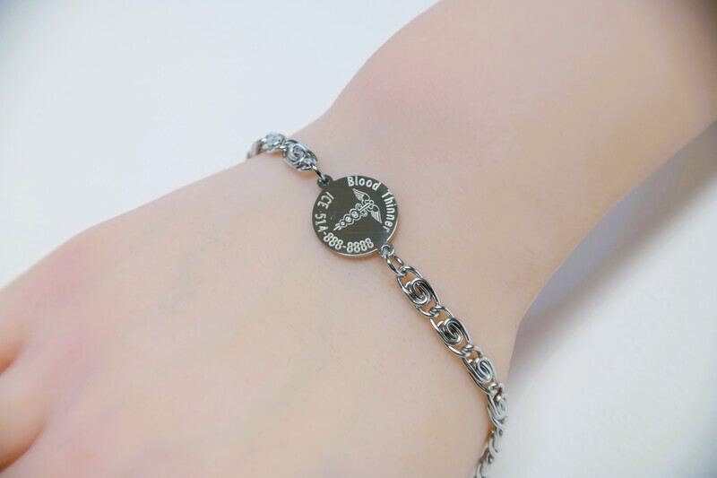 A personalized, elegant and essential medical bracelet.