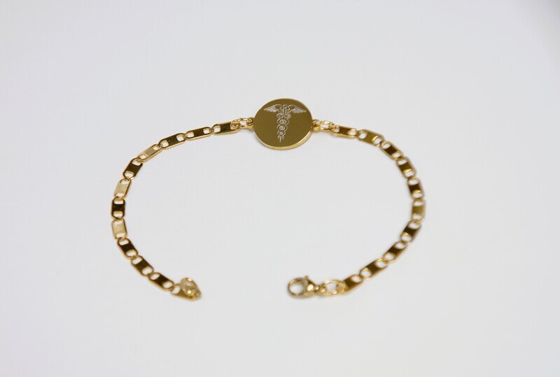 Refined personalized Medical bracelet set on a trendy "Domino" chain