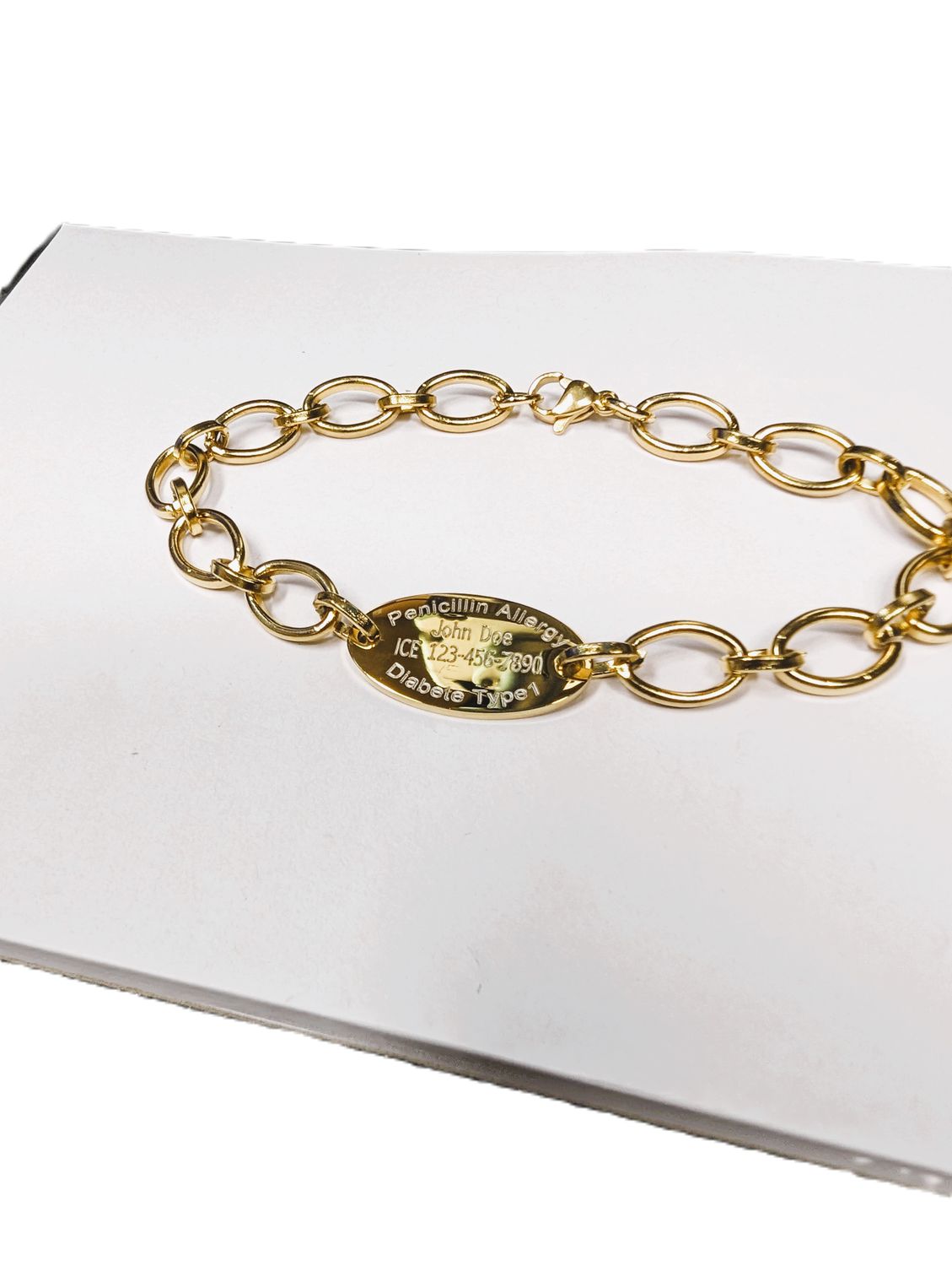 Personalized medical bracelet, sober, elegant and popular.
