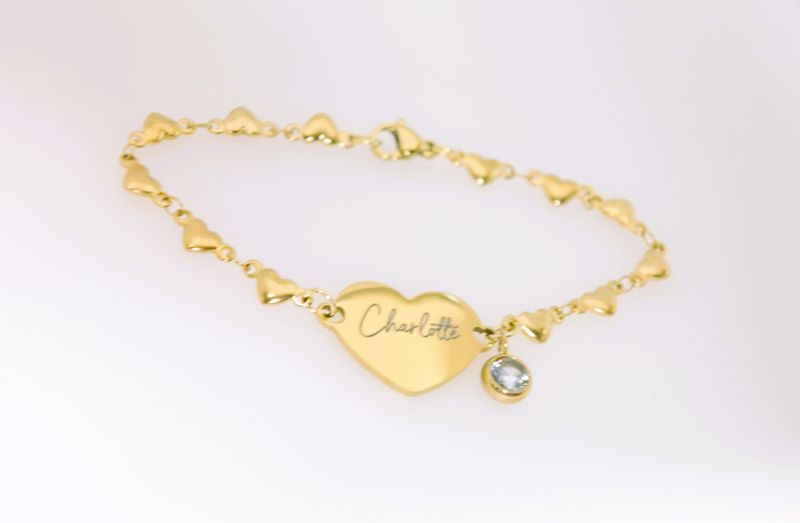 Original and trendy heart shaped ID bracelet