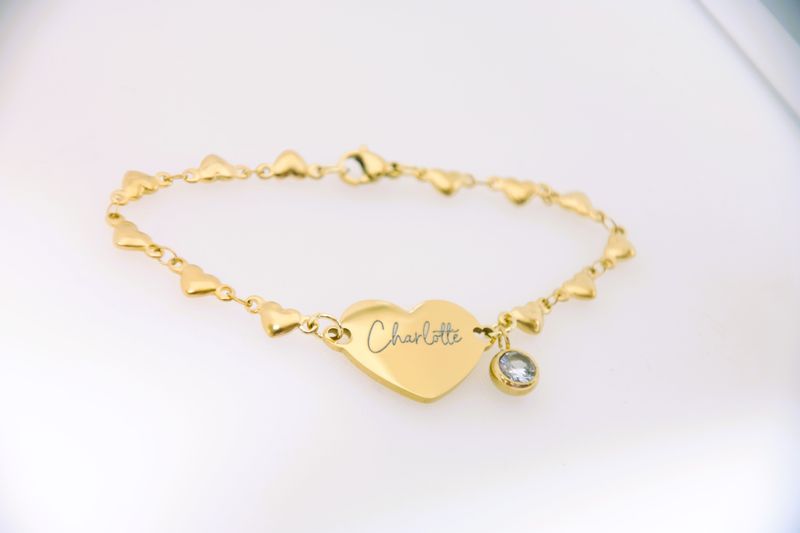 Original and trendy heart shaped ID bracelet