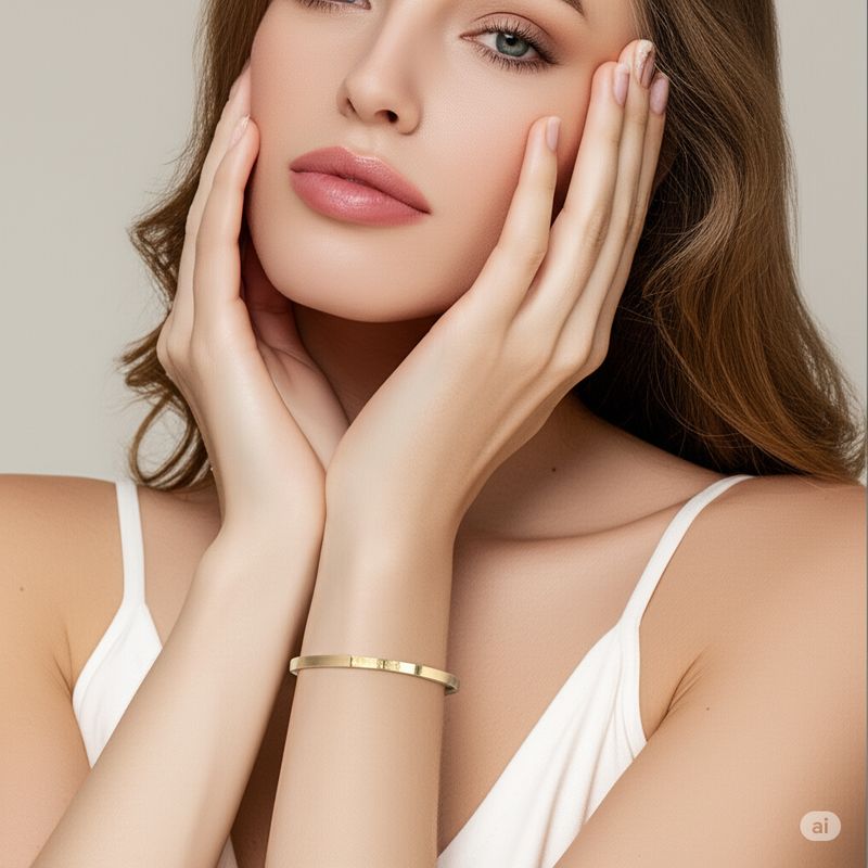 AAA1 Elegant personalized flexible stainless steel hypoallergenic bangle bracelet in 3 stunning colours