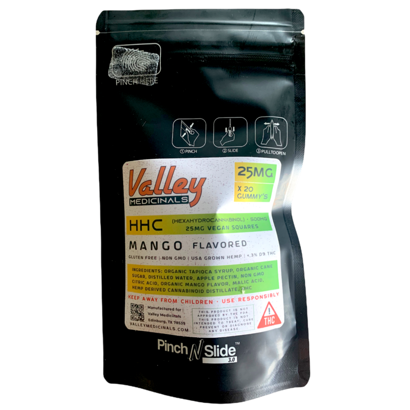Valley Medicinals&#39; Vegan HHC Mango Squares 25MG