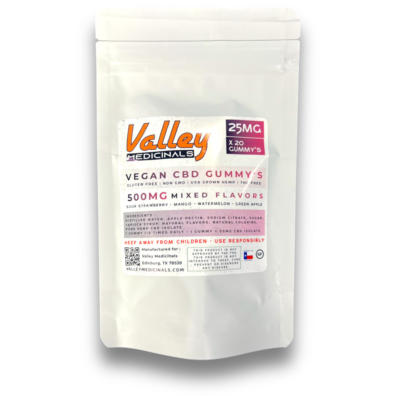 Valley Medicinals' Vegan CBD Gummy's 25MG