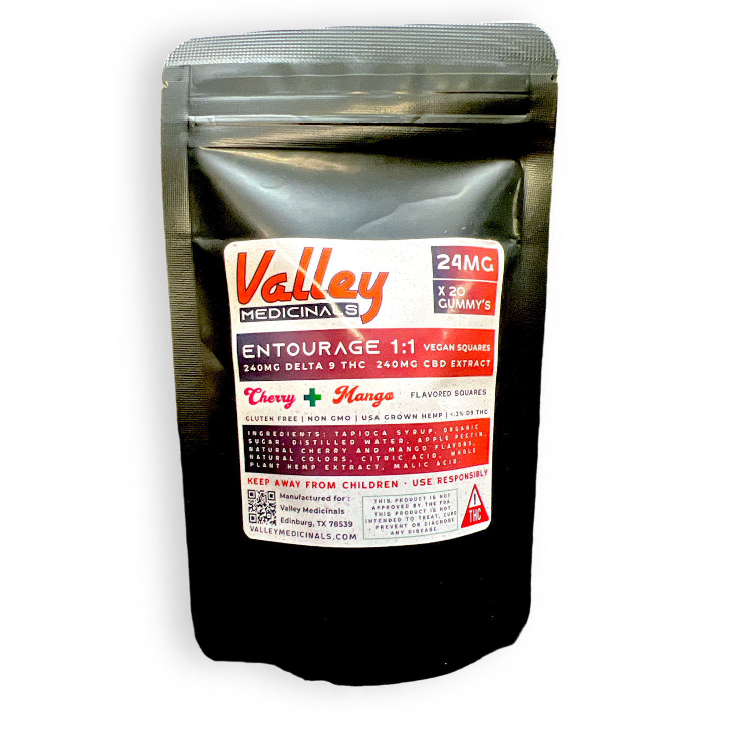 Valley Medicinals' Entourage D9 THC:CBD Vegan Gummy's