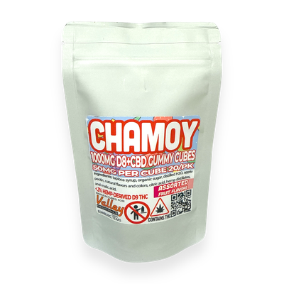 Valley Medicinal&#39;s Vegan Entourage Chamoy Gummy Cubes 50MG 20/PK