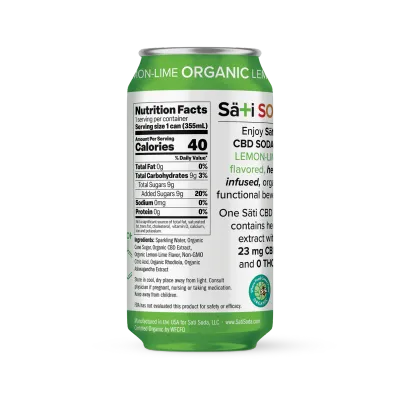 Satisoda Clarity Lemon Lime CBD Soda