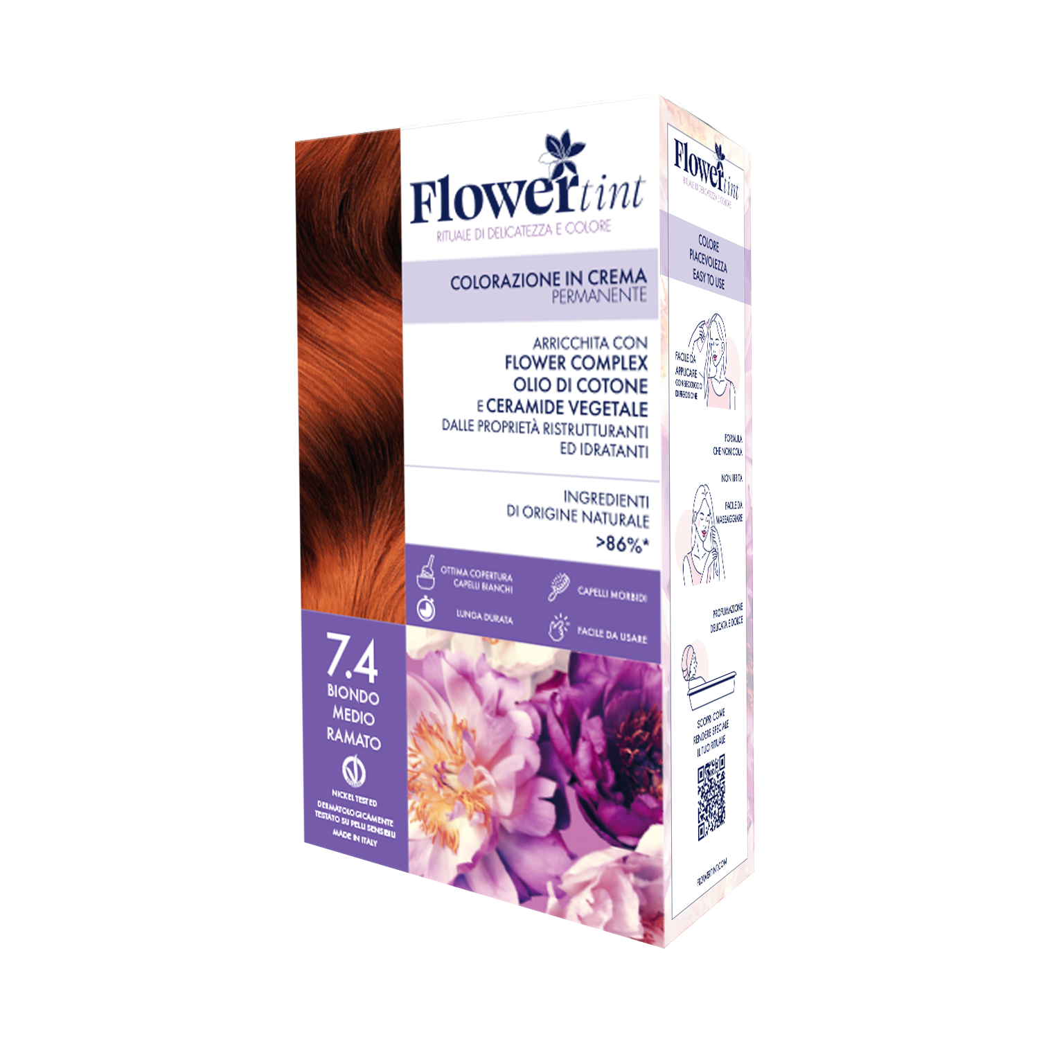 Flowertint tinta capelli N 7.4 biondo medio ramato