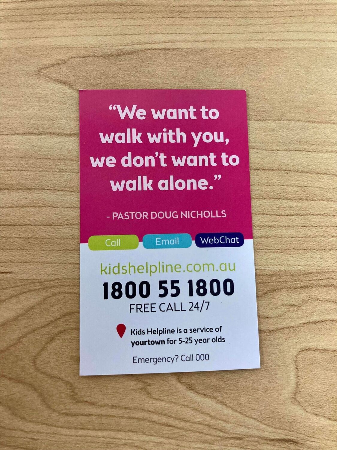 Kids Helpline Wallet Card