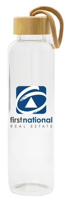 FN Residential glass and bamboo drink bottle
