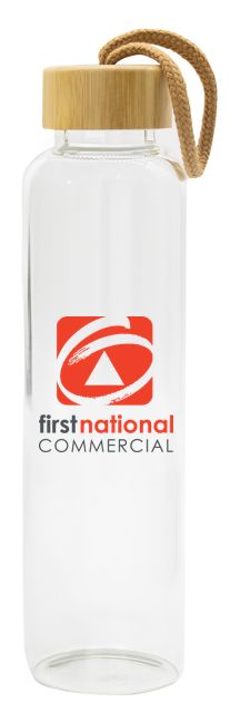 FN Commercial glass and bamboo drink bottle
