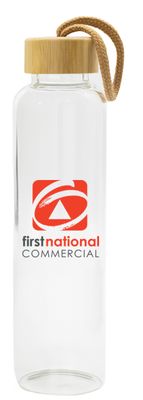 FN Commercial glass and bamboo drink bottle
