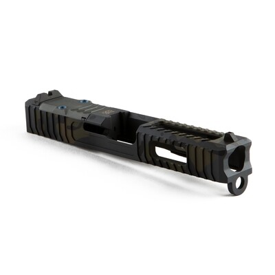 Combat Duty Urban Battle Camo (UBC) Brown/Black LVL-1 Glock® G19 Slide (Stripped)