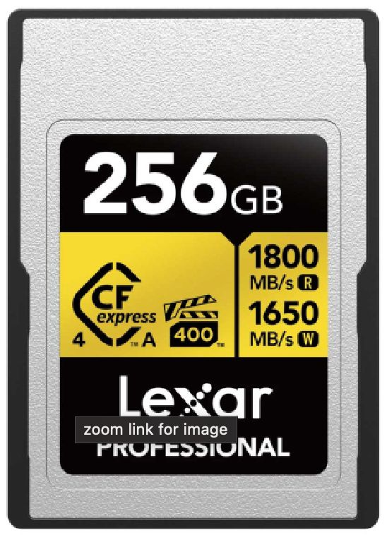 Lexar CFexpress PRO Type A Gold 4.0 Series 256GB - R1800/W1650MB/s - VPG400 Lexar CFexpress PRO Type A Gold 4.0 Series 256GB - R1800/W1650MB/s - VPG400
