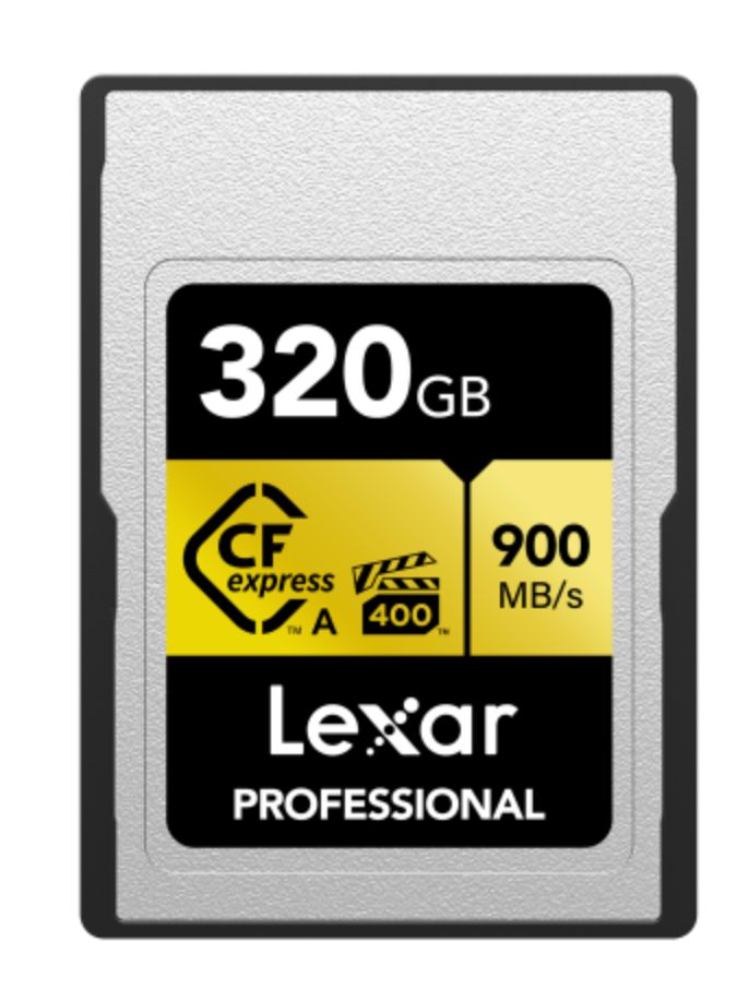 Lexar CFexpress PRO Type A Gold Series 320GB - R900/W800MB/s - VPG400 Lexar CFexpress PRO Type A Gold Series 320GB - R900/W800MB/s - VPG400