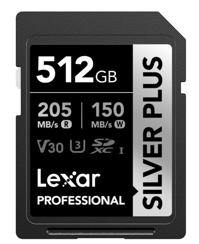 Lexar SD Silver Plus UHS-1 512GB V30 R205/W150MB/s
